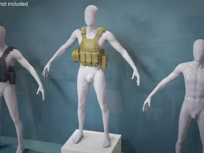  Ranger Plate Carrier with Pouches on Mannequin Green 