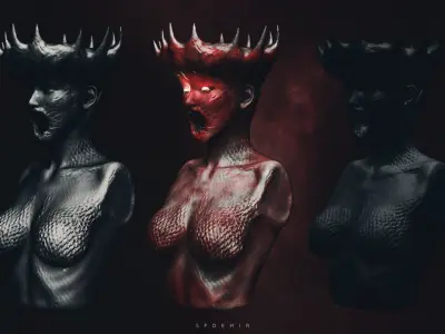 Octavia Efreet Female Demoniac Low-poly 3D model