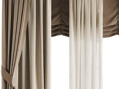Silk and Cotton Curtain Low-poly 3D model