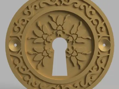 BEE DESIGN POCKET - DOOR PULL WITH AND WITHOUT KEYHOLE 3D print model