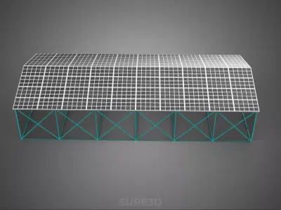 SOLAR POWERED GREENHOUSE HOTHOUSE GLASSHOUSE PLANT CROP GARDEN 3D model