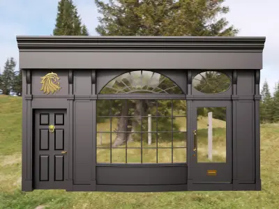 front cafe coffee shop 3D model  3D model