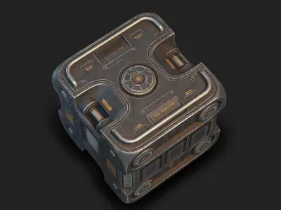 Sci Fi Box Low Poly Low-poly 3D model