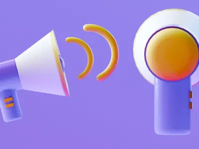Marketing Icons - Megaphone Low-poly 3D model