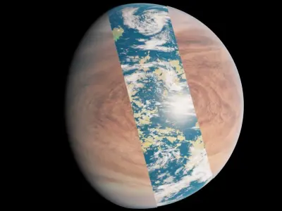 Terraformed Venus - 16k textures Low-poly 3D model