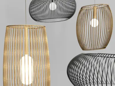 LELLEST COLLECTION pendant light made of wire mesh 3D model