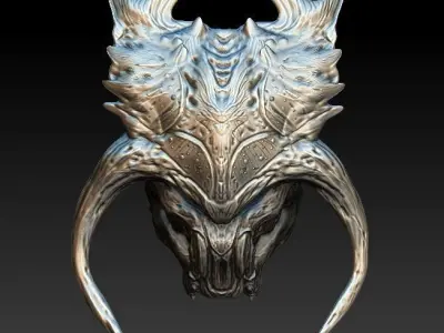 Predator minotaur Bio mask 3D model