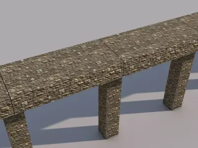 Low Poly Medieval Bridge Low-poly 3D model