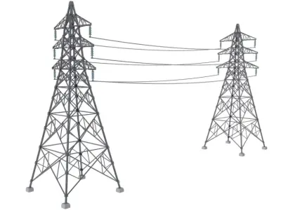 Electric power tower COLLECTION 3D model