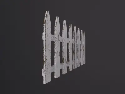 Wooden Fence 3D Model Low-poly 3D model