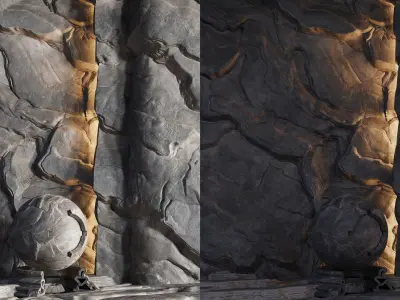 H105 Rock Cliff - PBR - 4K - Seamless - SBSAR Texture