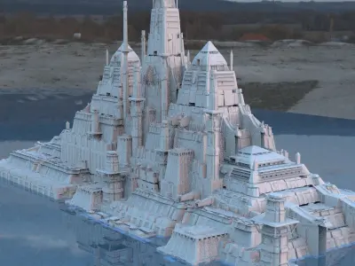 Egyptian Pyramid temple structure  2 3D model