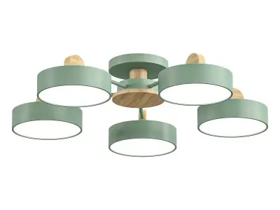 movee five light ceiling fixture in mint 3D model