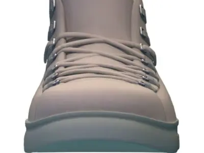 Cartoon High Poly Subdivision Beige Bots 3D Model Low-poly 3D model