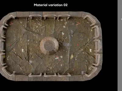 Old pole and flowerbed 3d model 3D model