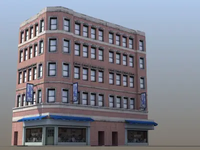 Downtown Store Building Low-poly 3D model