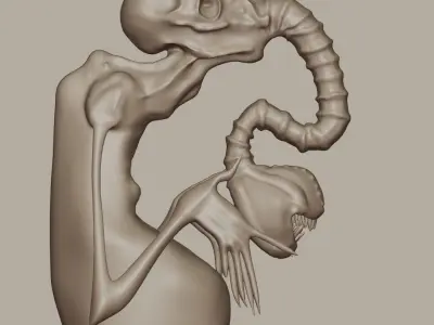 Alien3D HIGH POLY skeleton 3D model