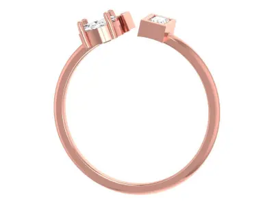 Three Stone Light Weight Band Ring 3D print model