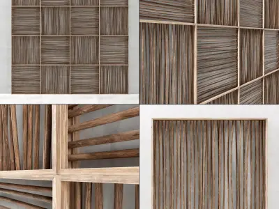 Wood panel branch 3D model