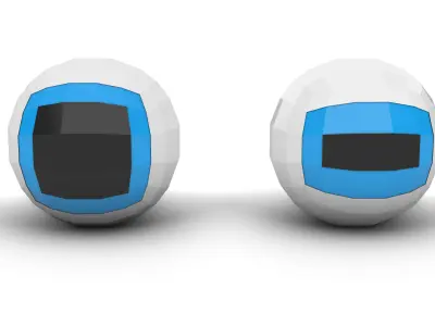 Polygonal Digital Eyes Low-poly 3D model