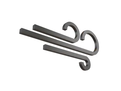 Weather Wind Symbol v1 002 Low-poly 3D model