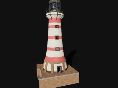 LIGHTHOUSE LIGHT HOUSE SEA OCEAN SHIP WATCH TOWER SKY COLLECTION Low-poly 3D model