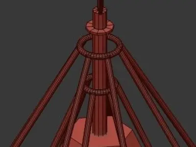 Untitled pendant light with glass shade 3D model