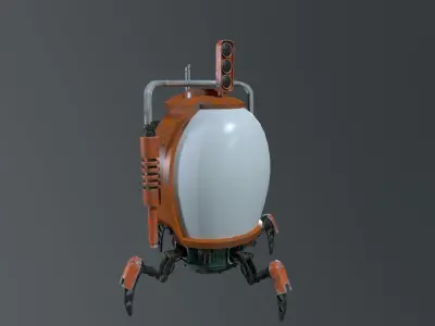 Spider Bot  A Sci-fi Space Spy Robot With mechanical Legs Low-poly 3D model