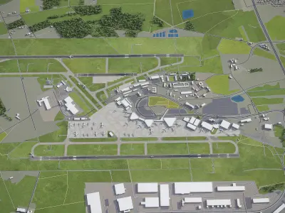 Hannover Airport - HAJ Low-poly 3D model