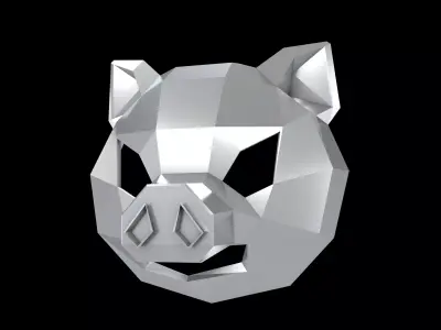 Lowpoly Pig Mask V1 006 Low-poly 3D model