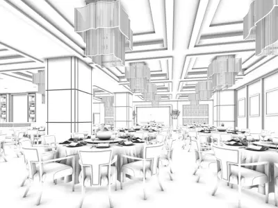 Business Restaurant - Coffee - Banquet  110 3D model
