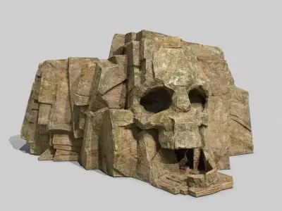 Skull Rock Low-poly 3D model 17
