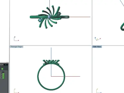 Solitaire Wedding Engagement Women Light Weight Flower Rings 3D print model order