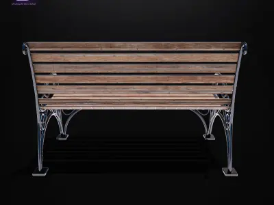 Park Bench  Low-poly 3D model