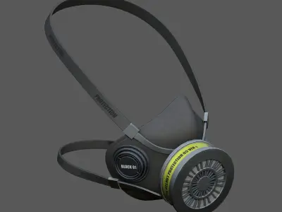 Gas mask helmet 3d model military combat fantasy futuristic  Low-poly 3D model