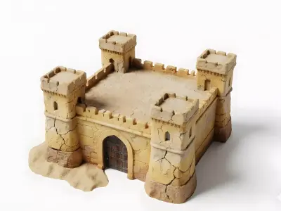 Ancient Desert Fortress 3D Model Low-poly 3D model
