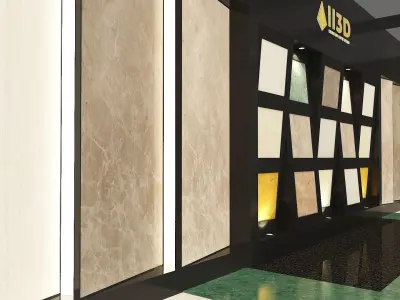 Exhibition Stand Stall Two Side Open 11X4 3D model