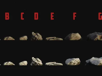 ULTIMATE ROCK  BUNDLE and  BONUS 4k Texture Variations 3D model