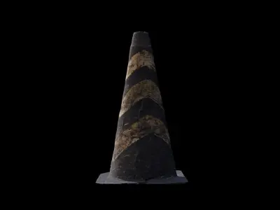 Old Safety Cone Color Cone 3D model