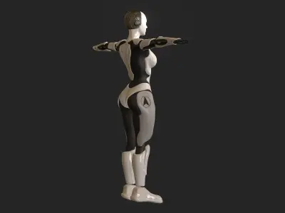 Cyborg Woman Low-poly 3D model