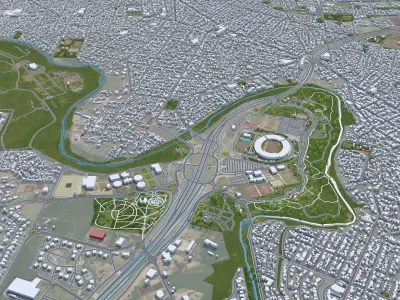 Cordoba Argentina 35km AI Low-poly 3D model