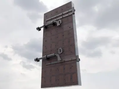 Old Bolted Door Low-poly 3D model