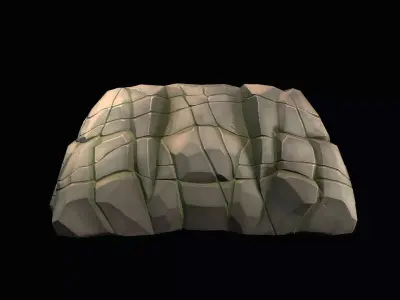 Stylized stone Low-poly 3D model