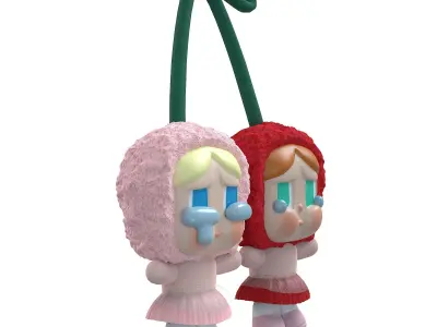 Cry Baby Face Doll Keychain Low-poly 3D model