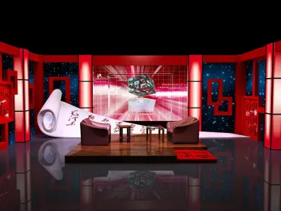 Stage party concert fashion catwalk T station  130 3D model