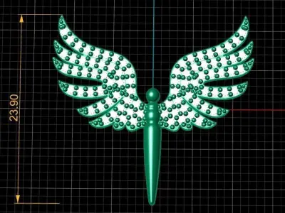  Michaels Wing pendant  3D print model