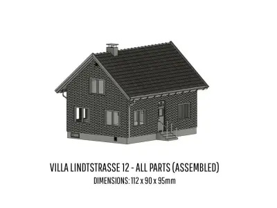 BUILD-0048 Villa Lindtstrasse H0-scale 3D print model