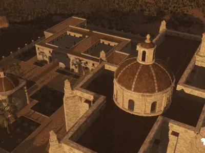 Colonial Convent Church Environment Low-poly 3D model