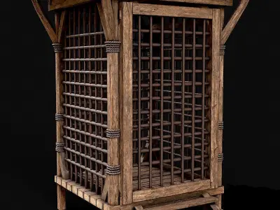 Medieval Wooden Cage Collection 3D Model Pack