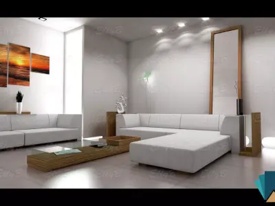 Modern Living Room 3D model